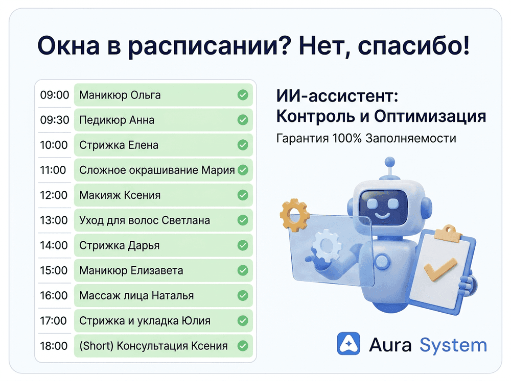 Как избежать «окон» в расписании и максимизировать загрузку мастеров