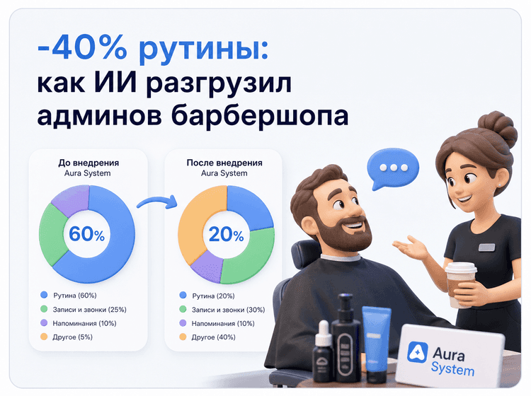 Барбершоп разгрузил администраторов на 40% с помощью ИИ-ассистента